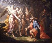 Gaspare Diziani Abraham and Three Angels painting